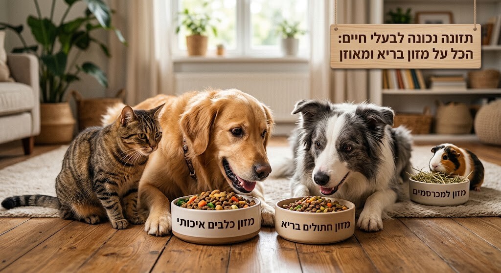 תזונה נכונה לכלבים ולחתולים – המדריך המלא לבחירת אוכל בריא